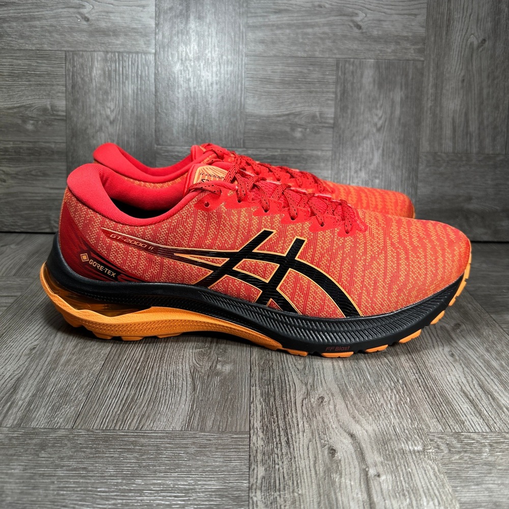 ASICS GT-2000 11 GTX Mens 13 Red Orange Gore-Tex Waterproof Running NEW